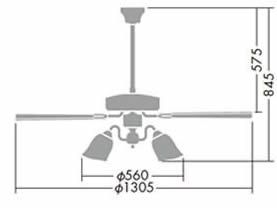DP-35202E + DP-37981 + DP-35319 + DP-35206 DAIKO(ダイコー)製シーリングファンライト【生産終了品】