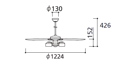 WF801 + WF266LD/WF266ND+WF972 ODELIC(オーデリック)製シーリングファンライト【生産終了品】