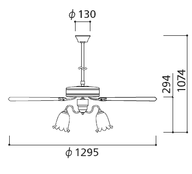 WF682 + WF688LD/WF688ND+WF586 ODELIC(オーデリック)製シーリングファンライト【生産終了品】