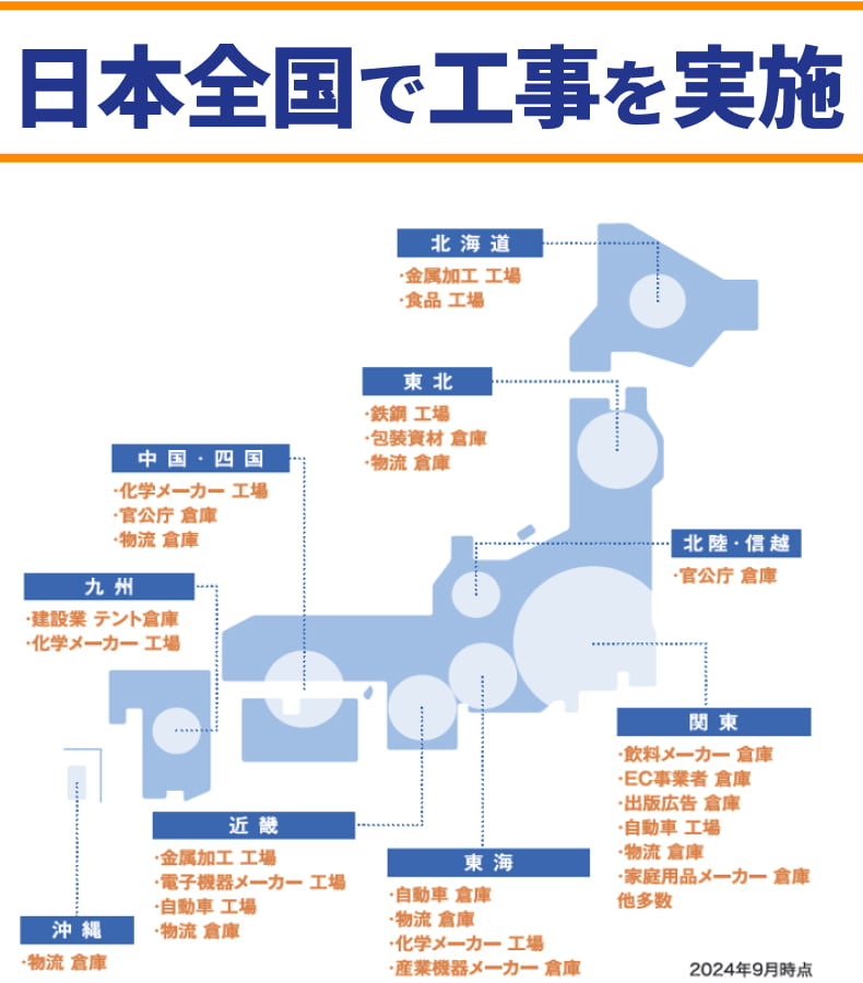 日本全国で工事を実施