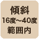 傾斜16-40度まで対応