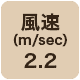 風速2.2m