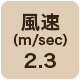 風速2.3m