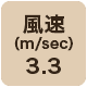 風速3.3m