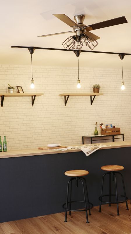 JE-CF001V-GD,JAVALO ELF VINTAGE（ヴィンテージ）Collection  電球色 4灯 軽量 Life on Products(ライフオンプロダクツ)製シーリングファンライト