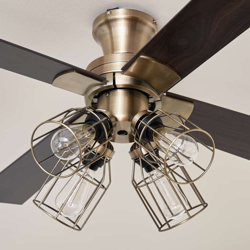 JE-CF001V-GD,JAVALO ELF VINTAGE（ヴィンテージ）Collection  電球色 4灯 軽量 Life on Products(ライフオンプロダクツ)製シーリングファンライト