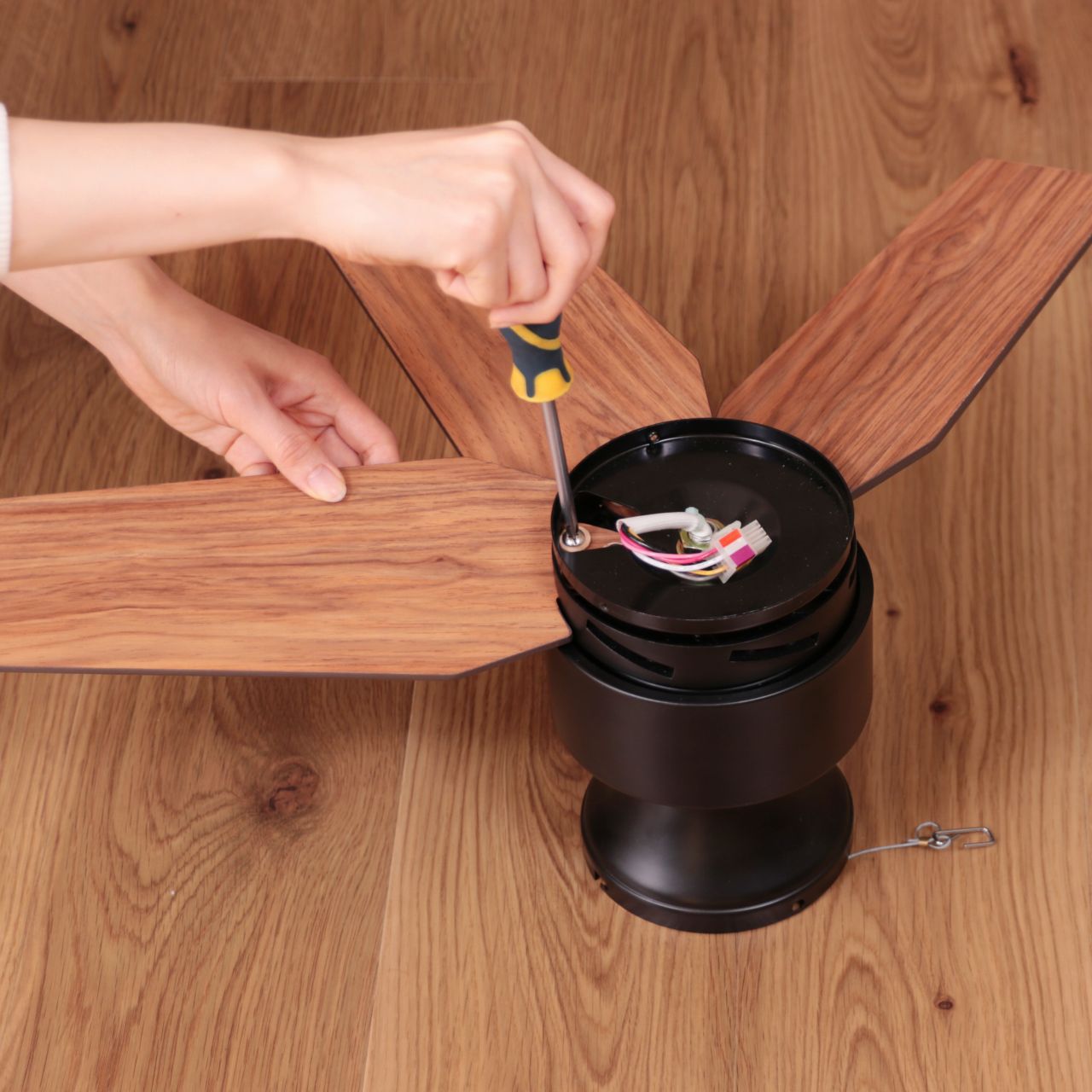 JE-CF012BK + LD2620 / ,JAVALO ELF VINTAGE（ヴィンテージ）Collection  LED 電球色 1灯 小型 軽量 Life on Products(ライフオンプロダクツ)製シーリングファンライト