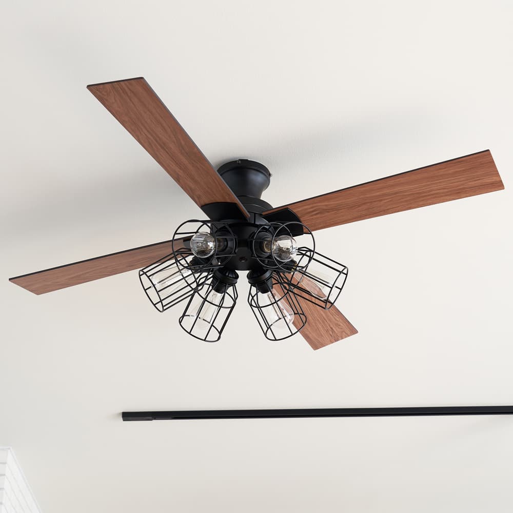 JE-CF055-BK,JAVALO ELF Modern Collection 電球色 6灯 軽量 Life on Products(ライフオンプロダクツ)製シーリングファンライト