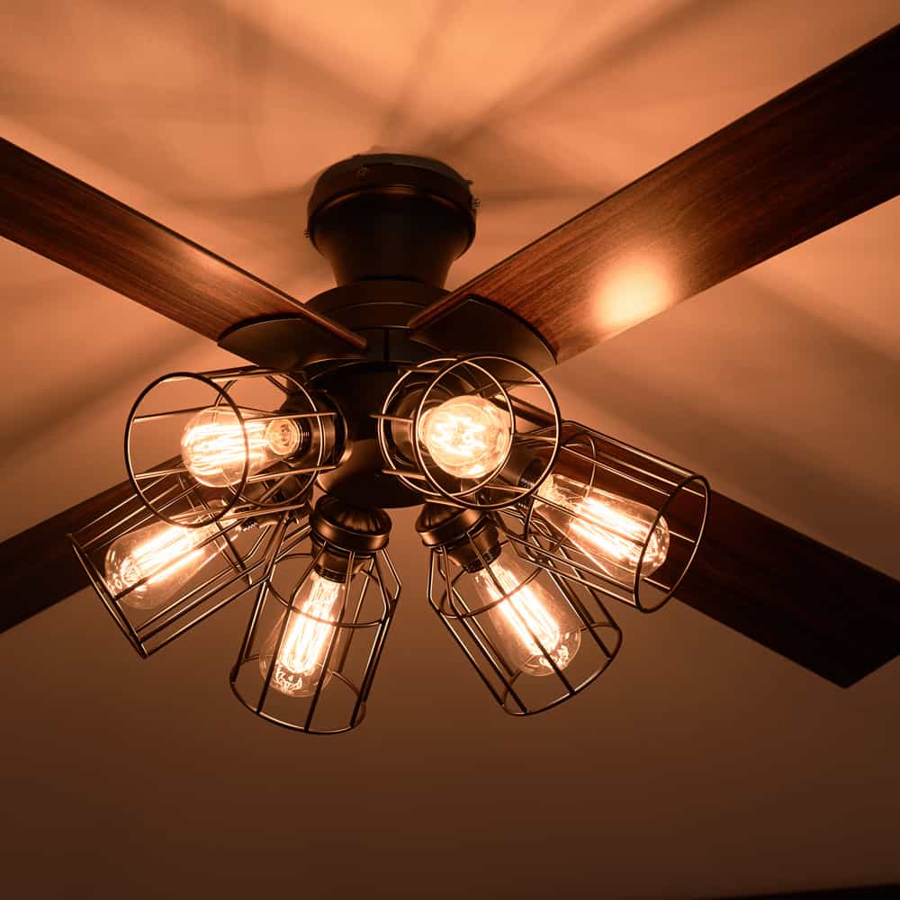 JE-CF055-BK,JAVALO ELF Modern Collection 電球色 6灯 軽量 Life on Products(ライフオンプロダクツ)製シーリングファンライト