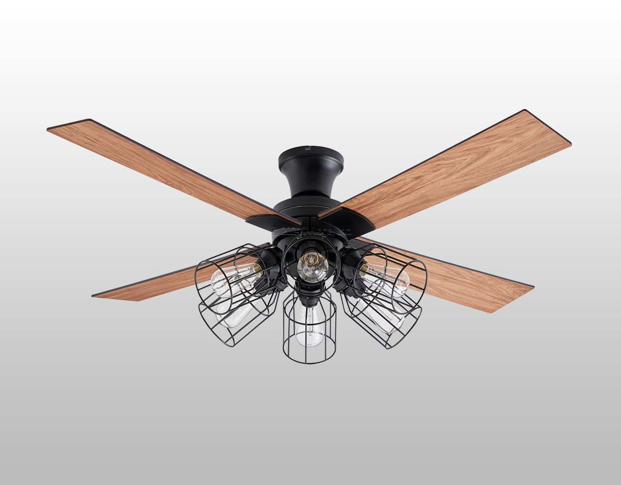 JE-CF055-BK,JAVALO ELF Modern Collection 電球色 6灯 軽量 Life on Products(ライフオンプロダクツ)製シーリングファンライト