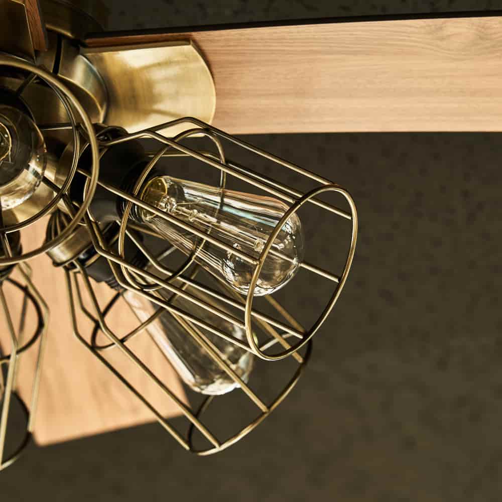 JE-CF055-GD,JAVALO ELF Modern Collection 電球色 6灯 軽量 Life on Products(ライフオンプロダクツ)製シーリングファンライト