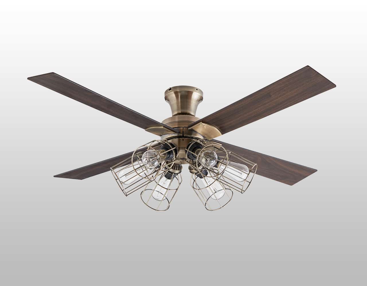 JE-CF055-GD,JAVALO ELF Modern Collection 電球色 6灯 軽量 Life on Products(ライフオンプロダクツ)製シーリングファンライト