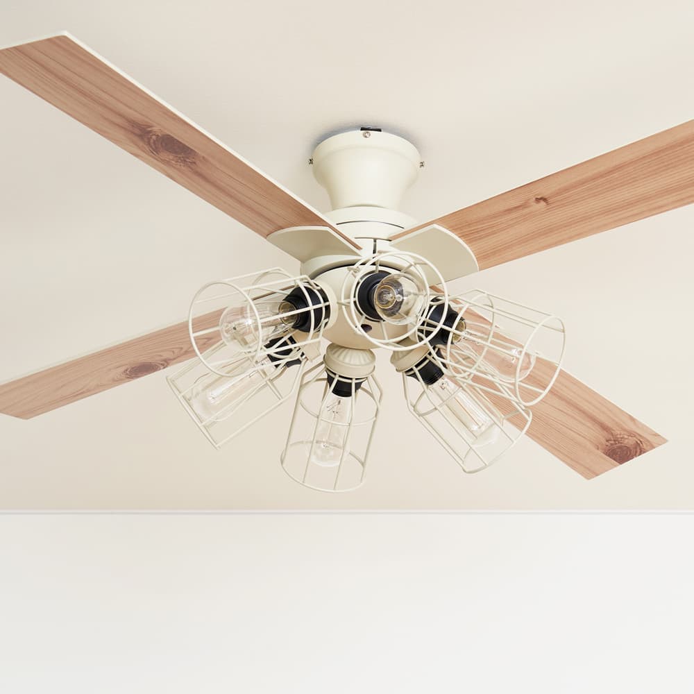 JE-CF055-WH,JAVALO ELF Modern Collection 電球色 6灯 軽量 Life on Products(ライフオンプロダクツ)製シーリングファンライト