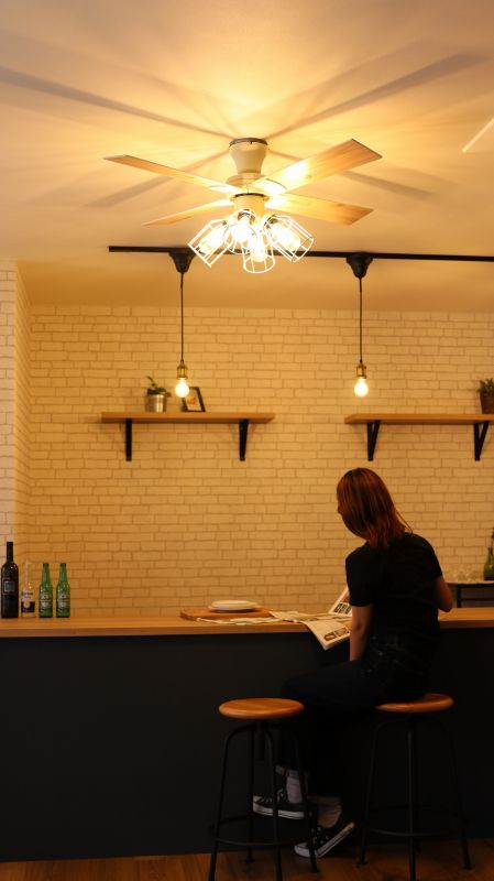 JE-CF055-WH,JAVALO ELF Modern Collection 電球色 6灯 軽量 Life on Products(ライフオンプロダクツ)製シーリングファンライト