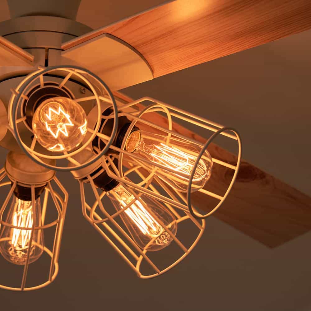 JE-CF055-WH,JAVALO ELF Modern Collection 電球色 6灯 軽量 Life on Products(ライフオンプロダクツ)製シーリングファンライト