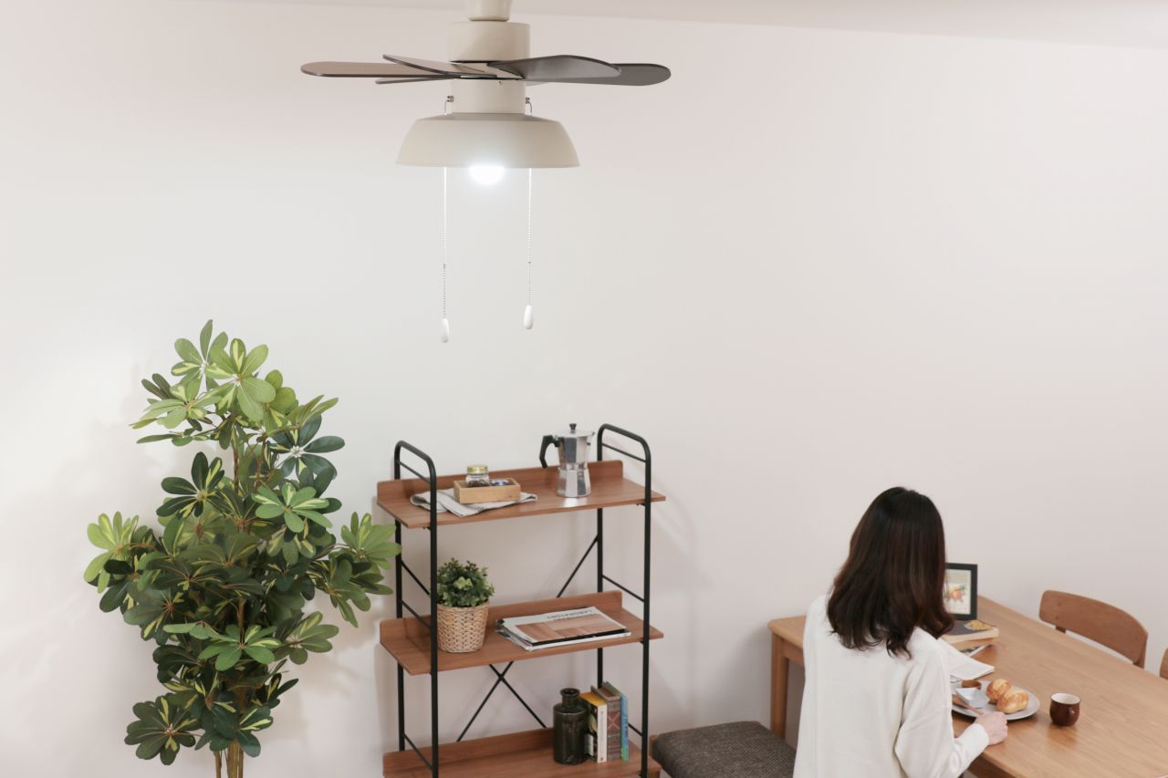 JE-CF019IV + LD2602 / ND2602,JAVALO ELF Nordic（ノルディック）Collection  LED 電球色/昼白色 1灯 薄型 小型 軽量 Life on Products(ライフオンプロダクツ)製シーリングファンライト