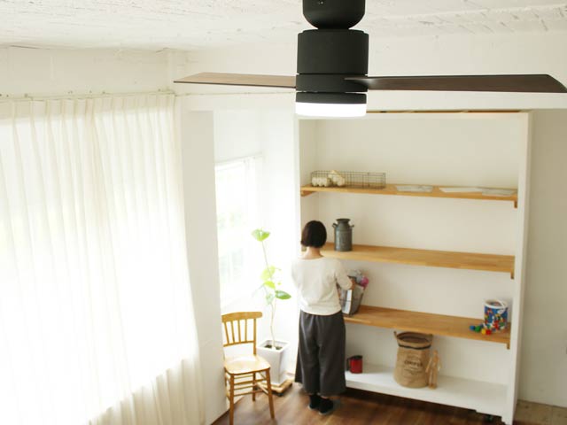 JE-CF005M-BK,JAVALO ELF Modern Collection 2blades style  LED 調光 昼白色 1灯 薄型 軽量 Life on Products(ライフオンプロダクツ)製シーリングファンライト