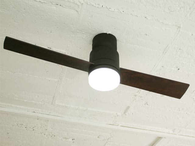 JE-CF005M-BK + C-F01,JAVALO ELF Modern Collection 2blades style LED 調光 電球色/昼白色 1灯 薄型 軽量 Life on Products(ライフオンプロダクツ)製シーリングファンライト