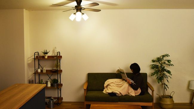 JE-CF014BR + LED133WW / LED133CWF,JAVALO ELF Modern Collection LED 電球色/昼白色 4灯 軽量 Life on Products(ライフオンプロダクツ)製シーリングファンライト