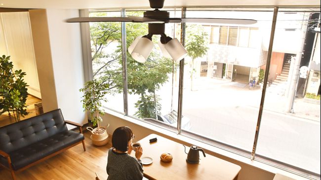 JE-CF014BR + LED133WW / LED133CWF,JAVALO ELF Modern Collection LED 電球色/昼白色 4灯 軽量 Life on Products(ライフオンプロダクツ)製シーリングファンライト