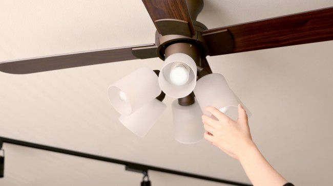 JE-CF015BR + LED133WW / LED133CWF,JAVALO ELF Modern Collection LED 電球色/昼白色 6灯 軽量 Life on Products(ライフオンプロダクツ)製シーリングファンライト