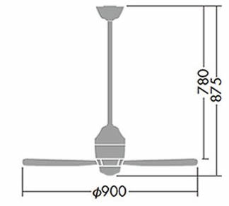 DP-37455 + DP-37609 + DP-37457 DAIKO(ダイコー)製シーリングファン【生産終了品】
