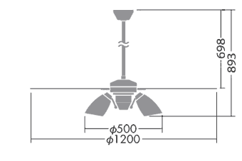 DP-38029E + DP-37976 + DP-37590 DAIKO(ダイコー)製シーリングファンライト【生産終了品】