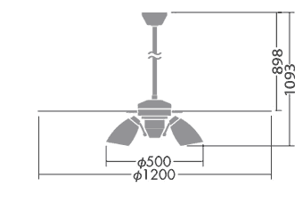DP-38029E + DP-37976 + DP-37591 DAIKO(ダイコー)製シーリングファンライト【生産終了品】