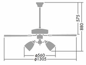 DP-35203E + DP-37297L + DP-35322 + DP-35207 DAIKO(ダイコー)製シーリングファンライト【生産終了品】