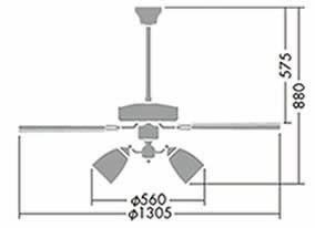 DP-35203E + DP-37979 + DP-35322 + DP-35206 DAIKO(ダイコー)製シーリングファンライト【生産終了品】