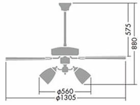 DP-35203E + DP-37979 + DP-35322 + DP-35207 DAIKO(ダイコー)製シーリングファンライト【生産終了品】
