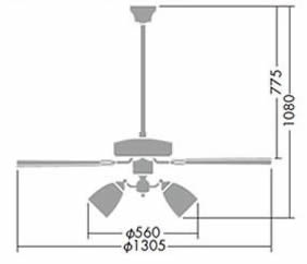 DP-35203E + DP-37980 + DP-35323 + DP-35207 DAIKO(ダイコー)製シーリングファンライト【生産終了品】