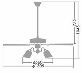 DP-35202E + DP-37300L + DP-35320 + DP-35206 DAIKO(ダイコー)製シーリングファンライト【生産終了品】