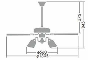 DP-35202E + DP-37299L + DP-35319 + DP-35207 DAIKO(ダイコー)製シーリングファンライト【生産終了品】