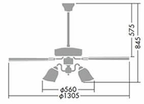 DP-35202E + DP-37981 + DP-35319 + DP-35207 DAIKO(ダイコー)製シーリングファンライト【生産終了品】