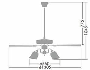 DP-35202E + DP-37982 + DP-35320 + DP-35206 DAIKO(ダイコー)製シーリングファンライト【生産終了品】