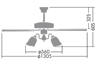 DP-35202G + DP-37981 + DP-35206 LED 電球色 4灯 DAIKO(ダイコー)製シーリングファンライト