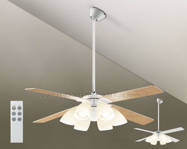 DP-38028E + DP-37974 + DP-37587 傾斜対応 LED 電球色 6灯 DAIKO(ダイコー)製シーリングファンライト