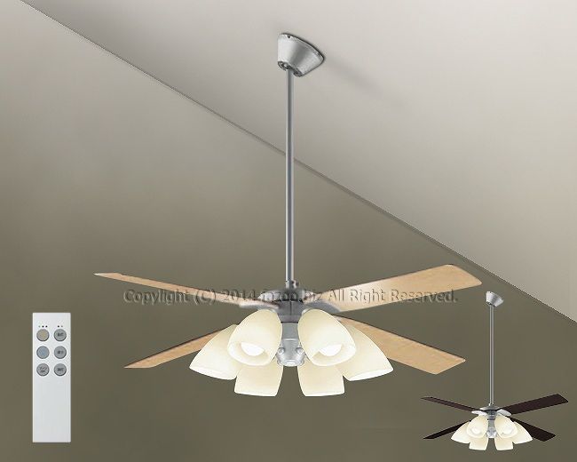 DP-38029E + DP-37977 + DP-37590 傾斜対応 LED 電球色 6灯 DAIKO(ダイコー)製シーリングファンライト