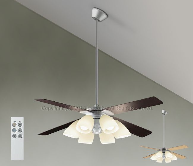 DP-38029E + DP-37977 + DP-37591 傾斜対応 LED 電球色 6灯 DAIKO(ダイコー)製シーリングファンライト