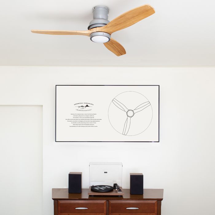 CF-006DCNT,BAR WOOD CEILING FAN  LED 電球色 1灯 薄型 軽量 HERMOSA(ハモサ)製シーリングファンライト