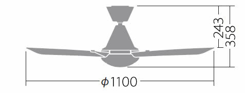 AEE695092 大風量 傾斜対応 軽量 KOIZUMI(コイズミ)製シーリングファン