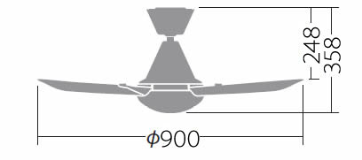AEE695093 大風量 傾斜対応 軽量 KOIZUMI(コイズミ)製シーリングファン