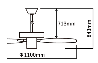 AM40384E + AEE590128 大風量 傾斜対応 軽量 KOIZUMI(コイズミ)製シーリングファン