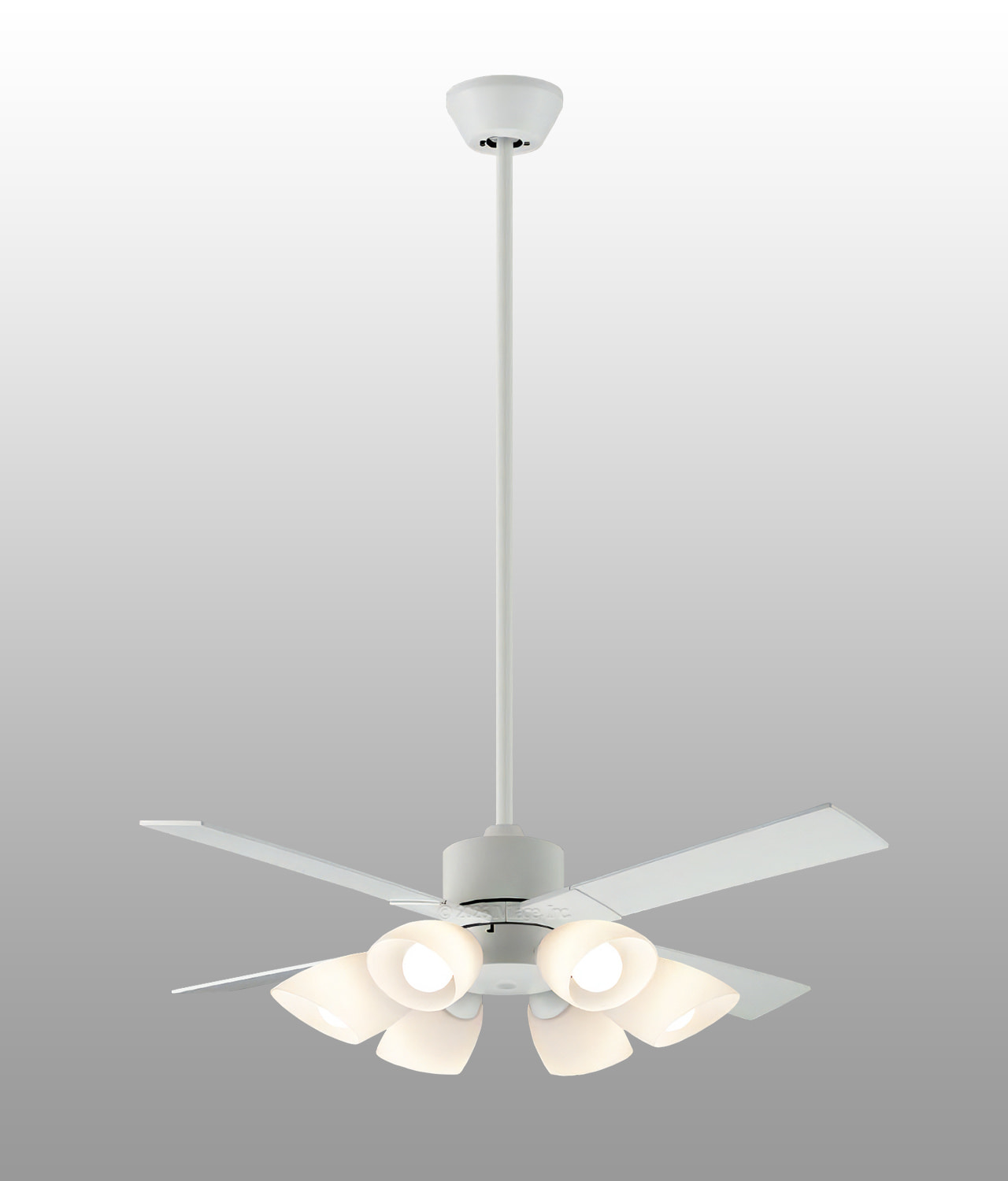 AM58017E + AA58019 + AE58022E 大風量 傾斜対応 LED 電球色 6灯 KOIZUMI(コイズミ)製シーリングファンライト