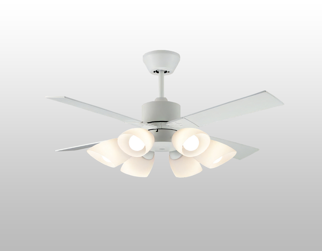 AM58017E + AA58019 大風量 傾斜対応 LED 電球色 6灯 KOIZUMI(コイズミ)製シーリングファンライト