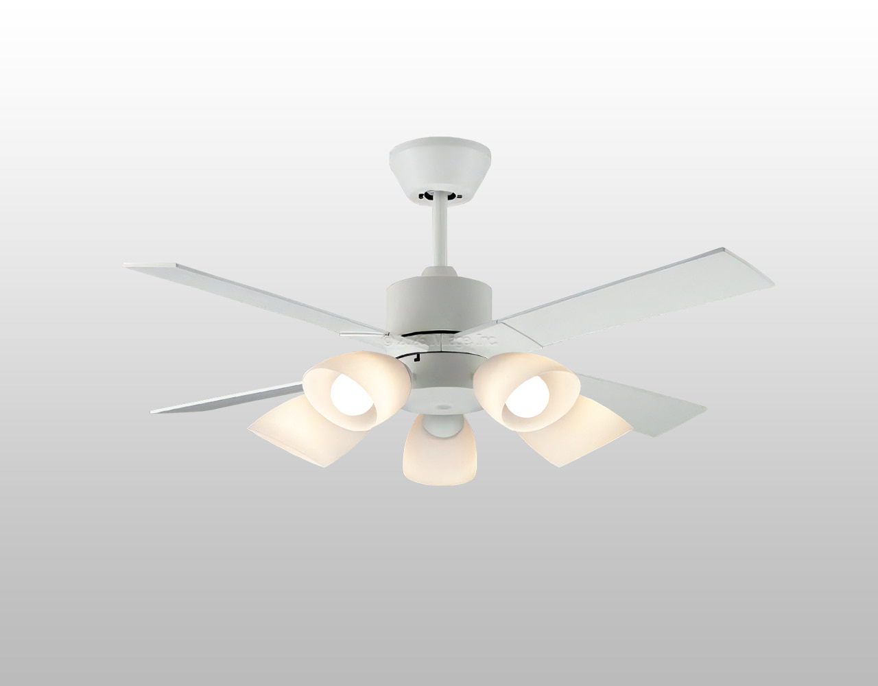 AM58017E + AA58020 大風量 傾斜対応 LED 電球色 5灯 KOIZUMI(コイズミ)製シーリングファンライト