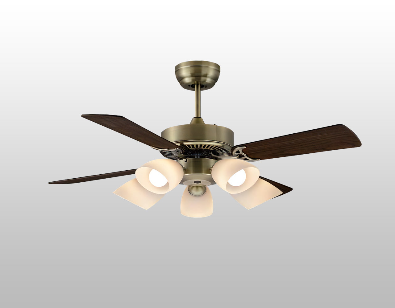 AM58034E + AA58036 大風量 傾斜対応 LED 電球色 5灯 KOIZUMI(コイズミ)製シーリングファンライト