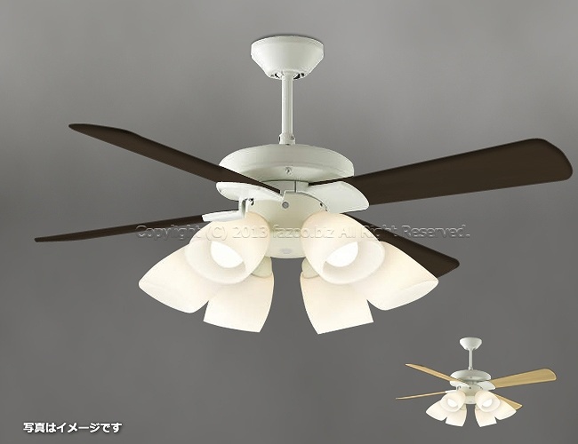 傾斜対応 LED 電球色/昼白色 6灯 コイズミ製シーリングファンライト