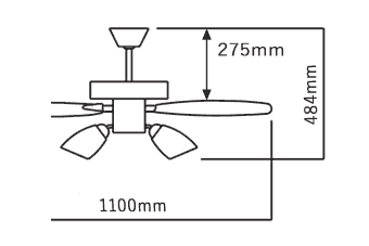 AEE695071 + AA41897L / AA41897L(N) 傾斜対応 LED 電球色/昼白色 6灯 KOIZUMI(コイズミ)製シーリングファンライト